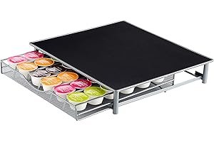 Support Garden Mile® pour 36 capsules e café Dolce Gusto - Cadre en acier inoxydable - Avec surface antivibration, anti-dérapante - Noir