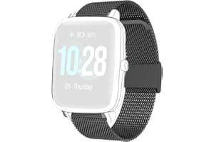 WEAYEGE ID205L Cinturino per smartwatch,Banda di ricambio floreale stampata in silicone morbido a sgancio rapido,Fili di acciaio inox 0.4 cinturino di ricambio per orologio sportivo ID205G ID205 ID205S