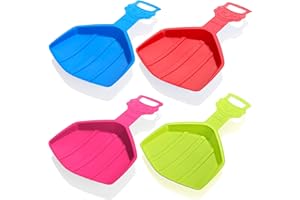 PLASTKON 4er Set Poporutscher mit Handgriff - Breite Sitzfläche - Design eines Fröhlichen Clown - Schneerutscher Porutscher Schneeflitzer für Kinder