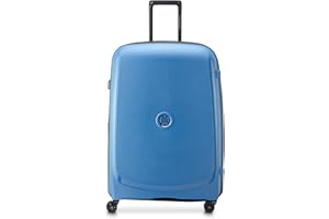 DELSEY PARIS - Belmont Plus - Valise soute Rigide Extensible Matière Recyclée et Recyclable 76x52x32 cm - 102 L - L - Bleu Zinc