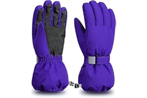 ThxToms Gants de Ski Enfant | Gants de Ski de Neige d'hiver -15℃ | Coupe-Vent Imperméable Chaud | Temps Froid épaissi d'Oxford | Sports de Plein air Snowboard Ski | Jeunes Filles de 4 à 14 Ans