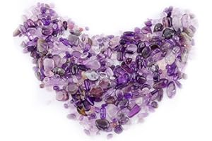 HERCHR Pierre d'agate Violet, Pierres de Quartz Améthyste Gravier Pierres Précieuses Quartz en Cristal Naturel pour Remplisseur de Vase Fond de Piscine Mis en Pot Décoration, 100g