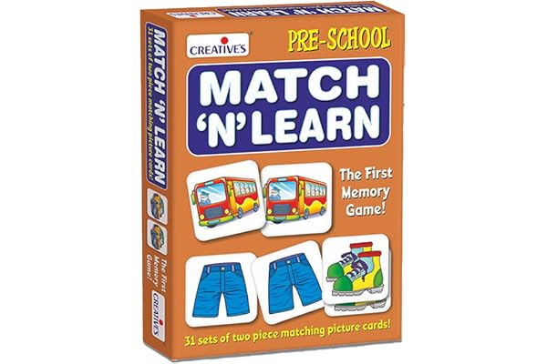 Creative s Match N Learn Matching Game for Kids Age 3+ Memory & Observation Card Game Preschool Educational Learning Toy 62 Picture Matching Cards
