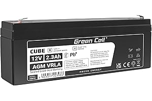 Green Cell Batería AGM VRLA 12V 2.3Ah - Batería sellada sin Mantenimiento para Sistemas de Alarma, UPS y Dispositivos electrónicos - Alta Durabilidad y Rendimiento confiable