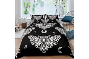 HOMEMISSING Set di biancheria da letto boho tarme king uomini gotico teschio set e donne bohemien luna stella consolatore copertura tarme teschio scheletro ossa biancheria da letto & lino 3 pezzi