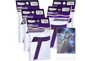 ‎TIOPLIOR 500 Transparent Inner Sleeves, Perfect Fit for Double Case, Trading Card Sleeves, Compatible with MTG, TCG, Baseball, Sports Cards