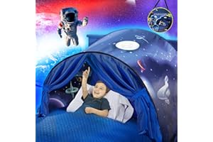 BESTBARGAINHOUSE Dream Bed Tents for Boys Girls Kids Pop up Foldable Tent Children Playrooms Party Game Bedroom Playhouse Sleep Fun Birthday Gift(Space)