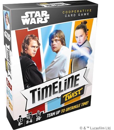 Asmodee - Timeline Twist Pop Culture - Gioco da tavolo per bambini da 8 anni - Gioco di carte - Sfida Cooperativa - Unisciti a Districare Il Tempo - 2-6 Giocatori - 20 Min - Versione Italiana