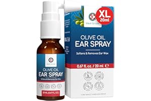Medi Grade Olejek do Uszu w Sprayu na Zatkane Uszy i Usuwanie Woskowiny, 20ml – 100% Naturalny Olejek do Uszu, który Zmiękcza i Usuwa Stwardniałą Woskowinę – Ponad 50 Aplikacji do Czyszczenia Uszu