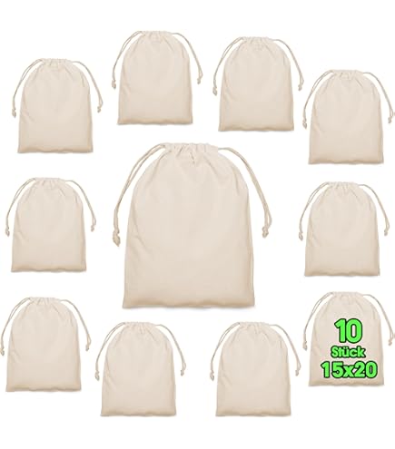 12 Stück Stoffbeutel Mit Kordelzug - Dschungel Tiere Design Für Geschenke & Partys