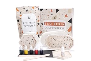 TASSIKA Kit de resina ecológica para principiantes 2 libras, kit de resina terrazzo, kit completo de resina