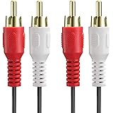 Fosmon 2RCA Male to 2RCA Male Cable (1.8M/6FT), RCA Composite Stereo Audio Cable Cord [Right/Left] 2 RCA Plug M/M Connector R