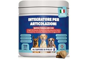 Integrapet Integratore Articolazioni cane-120 Snack Naturali di Joint Care, Integratori per Cani con Glucosamina, Condroitina, Artiglio del Diavolo, Collagene, Acido Ialuronico-Brand Italiano