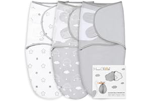 Mama Cheetah Pucksack Baby, Wickeltuch für Säuglinge (0-3 Monate), verstellbares Wickeldecke für Neugeborene, 3er-Pack Pucktuch, 100% Bio-Baumwolle Swaddle Decke