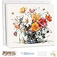 MEIYUDA DIY Paint by Numbers for Adults with Frame Watercolor Flower, Paint by Numbers, Arts and Crafts Kit for Adults Beginner Acrylic Pigment Drawing Paintwork for Home Wall Decor 40x30cm