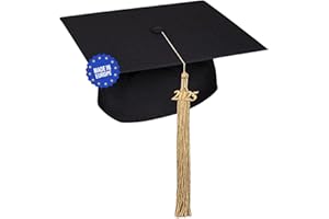 KEPI - Abschluss Hut, Doktorhut, Europäischer Hersteller, Graduation Hut im Universalgröße, Verstellbereich 54-61 cm, Quaste mit Datumsanhänger 2025, Abschlusshüte in 18 Farben