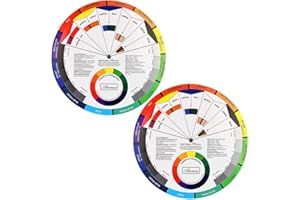 Namvo 2 pièces Roue de Couleur, mélange de Peinture Guide d'apprentissage Outil d'enseignement de Classe d'art pour Le Tableau de mélange de Maquillage Guide de Couleur Mixte 9,8 Pouces / 25 cm