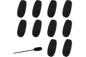JJUNW 10 sztuk ochrona przed wiatrem mikrofonu, zapasowa ochrona przed wiatrem do mikrofonu i zestawu słuchawkowego z pianki, mini mikrofon, zestaw słuchawkowy na przednią szybę do nauki, małe