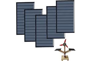 HELWEET Mini Panneau Solaire, Micro Cellules Solaires, Panneau Solaire en Silicium Polycristallin, Convient aux Vélos Partagés Solaires, Module Kit Polysilizium, 5 Pièces, 80 x 45mm, 5V 100mA