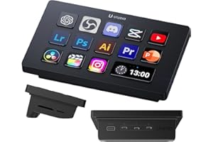 ULANZI D200H 7-en-1 U-Studio Contrôleur de Streaming,Avec 14 touches LCD et 13 touches macro,Permettant de déclencher des actions sur des plateformes telles que OBS,Twitch et YouTube,Compatible Mac/PC