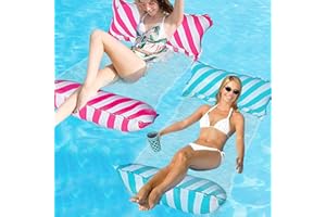 JOKILY Hamak wodny, nadmuchiwany hamak wodny, hamak do pływania, 4 w 1, materac pływający, fotel wypoczynkowy, mata plażowa, nadmuchiwany hamak dla dorosłych i dzieci