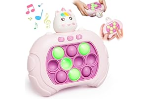 LYUET Unicorn Pop Game Fidget Toys, Push It Game Light Up Fidget Toy with Instant Sound Feedback, Quick Speed Push Bubble Sensory Toys, Easter Gifts for 3 4 5 6 8 Year Olds Boys Girls Kids