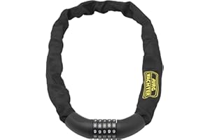 BURG-WÄCHTER Chaîne carrée, Cadenas code pour vélo, Chaîne antivol pour vélo, moto, e-scooter, meubles de jardin, 280 C 90 Black, Noir, 90 cm