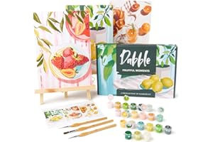 Dabble Malen-nach-Zahlen Kit - Malen nach Zahlen für erwachsene Anfänger mit 3 Leinwandrahmen, Malset für Erwachsene, Blumen Design