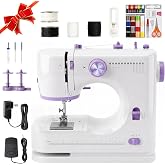 Portable Sewing Machine, 12 Stitches Sewing Machine Beginners, Mini Sewing Machine for Kids, with LED Light, Electric Sewing