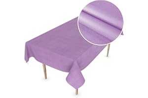 ‎ANRO Wachstuchtischdecke Wachstuch Tischdecke abwaschbar Rechteck, rund, oval Premium Textileffekt Prägung Gartentischdecke 180 x 140cm Schnittkante Violett