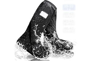 SWTYExt Waterproof Overshoes Waterproof Shoe Cover Boot Covers Reusable Rain Overshoes Foldable Rain Shoes Black Galoshes for Men Women Outdoor Mountain Cycling Motorcycle