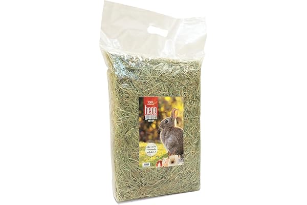 Heno Gourmet, 500 g, 100% Natural, Rico en Fibra, Ideal para Conejos, Cobayas y Hurones, Apoya la Digestión y Salud Dental