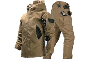 ‎SHAIRMB SHAIRMB Taktischer Anzug, Tarnanzug für Herren, Kampfanzug, BDU Jacke, Hemd und Hose, Uniform, Taktische Tarnkleidung, Jagd, Wasserdichter Tarnanzug, Militäruniform