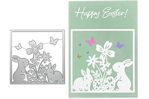 LunarCharm Punching Stencils Easter Bunny Punching Frame Metal Punching Easter Bunny Embossing Stencils Punching Dies Punching Machine Stencils Cutting Dies for DIY Craft Gift