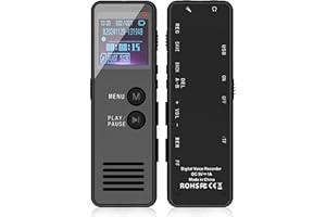 OKYUK 64GB Digitales Diktiergerät mit Sprachsteuerung, Mini Voice Recorder mit Wiedergabe, HiFi Aufnahmegerät mit MP3/WAV, Tragbarer Audio Recorder für Vorlesungen, Meetings und Interviews