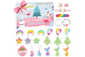 Aifanciey Calendrier de l'Avent, Calendrier de l Avent 24 Jours de Bain Calendrier de lavent Calendrier Avent Compte à Rebours Iusqu'à Noël- Idée Cadeau Enfants, rose