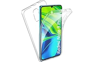 HUANGTAOLI Phone Case for Xiaomi Redmi Note 9 Pro, Protective 2 in 1 Full Body Transparent Front and Back TPU PC Gel Case (M2003J6A1I)