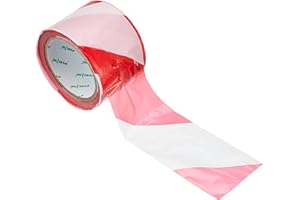 REIS TASO100CW-31S | Absperrband Rot-Weiß | Warnband | 100 Meter | Flatterband Rot Weiß