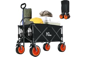 NGTECO Carro plegable de gran capacidad de 150 kg con ruedas todo terreno, carrito utilitario resistente para exteriores, para playa, jardín, camping, compras, configuración de 1 segundo
