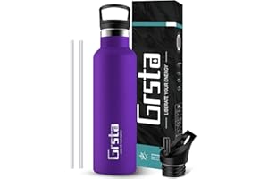 Grsta Water Bottle, Stainless Steel Vacuum Insulated Bottles 350/500/750/1000ml, BPA Free Reusable Drinks Bottle - 12 Hours Hot & 24 Hours Cold, Leakproof Flask for Adult, Kids, Sports, Home, School