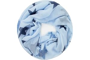Gloop Loop schal leicghter Langschal mit Sterne Muster Schlauchschal Tuch Viele Farben S201703