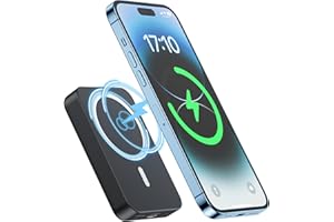 NOHON Batería Externa Power Bank Magnético 10000mAh: Wireless Powerbank | Inalámbrico Cargador Portátil 20W PD USB-C Carga Rápida | Compatible con iPhone 15 14 13 12 Mini Pro ProMax | Negro
