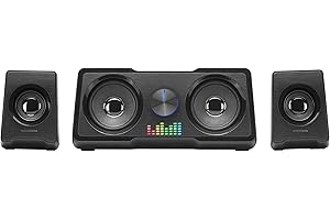 MARSGAMING Mars Gaming MS22, Kompakte Gaming Lautsprecher 2.2, RGB Flow, Subwoofer + 4 Aktiv-Lautsprecher, DSP Sound 35W, Schwarz