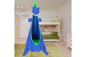 YAERSI Kids Pod Swing Seat,Hanging Hammock Chair,Indoor Swing with PVC Inflatable Cushion for Indoor and Outdoor Use Durable Portable