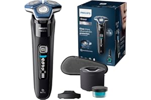 Philips Rasoir électrique Série 7000 pour homme Wet & Dry avec tondeuse rétractable, socle de charge, coffret de voyage et une cartouche Quick Clean (modèle S7886/55)