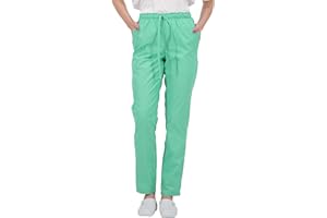 B-well ALESSI Unisex Pantalón Sanitario Mujer Pantalones Sanitarios Mujer Uniformes Sanitarios Mujer Hombre Cintura Elástica 3 Bolsillos
