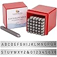 PH PandaHall 36pcs Iron Number Punch, Letter Alphabet A-Z and Number 0-8 Mental Stamps,Black,1.5mm Alphabet and Number,60x6x1.5mm