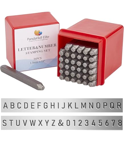 OWLMATE 36 Pezzi Punzoni Lettere E Numeri - Per Personalizzare Metallo, Legno, Pelle E Altro - Foto 6