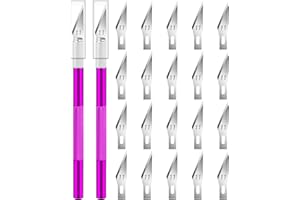 Artcut 2 Pz Cutter Di Precisione Taglierino Di Precisione, Bisturi con 20 Lame Taglierino, Bisturi Modellismo Bisturi Chirurgico, Taglierinomini Cutter Bisturi per Pane per Hobby, Arte (Viola)