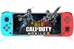Mando de juego inalámbrico para iPhone, Megadream MFi Bluetooth Mobile Gamepad Joystick para iOS/Android, iPhone 13/Mini/13 Pro Max, 12, 11, para Samsung Galaxy, Nokia, OPPO,Direct Play (azul+rojo)
